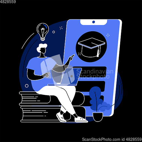 Image of Mobile learning abstract concept vector illustration.