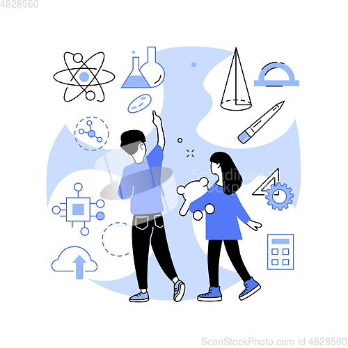 Image of STEM education abstract concept vector illustration.