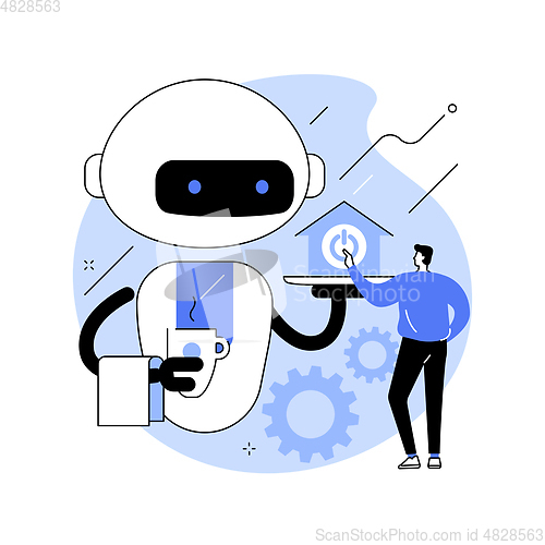 Image of Home robot technology abstract concept vector illustration.