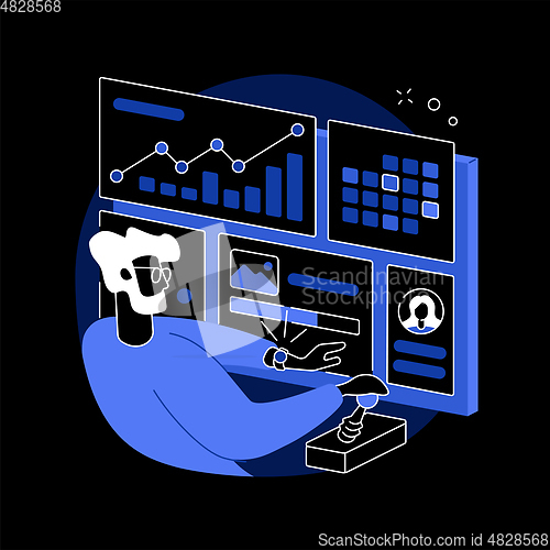 Image of Social media dashboard abstract concept vector illustration.