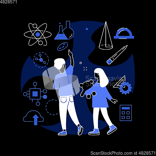 Image of STEM education abstract concept vector illustration.