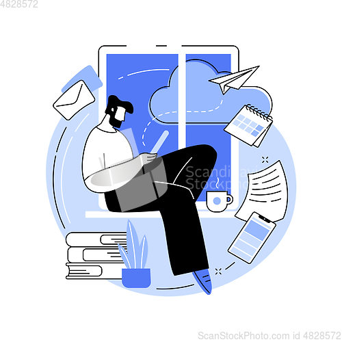 Image of Stay at home abstract concept vector illustration.