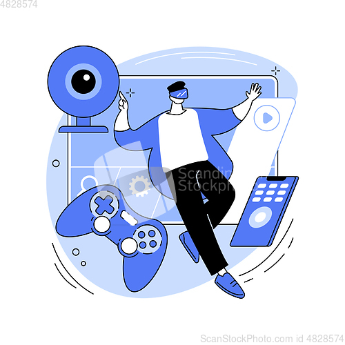 Image of Smart TV accessories abstract concept vector illustration.