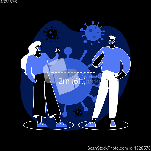 Image of Keep distance abstract concept vector illustration.
