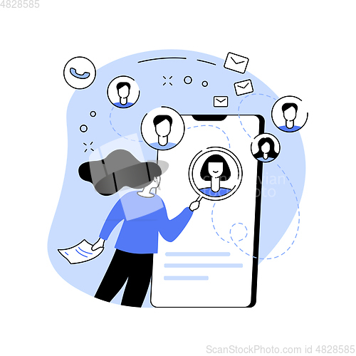 Image of Social network monitoring abstract concept vector illustration.