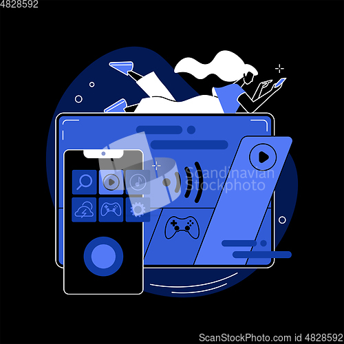 Image of SmartTV technology abstract concept vector illustration.