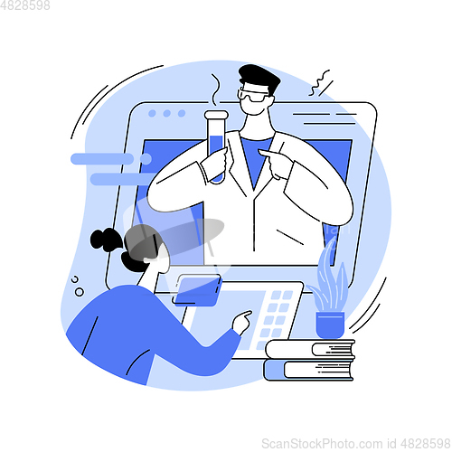Image of Online Science tutoring abstract concept vector illustration.