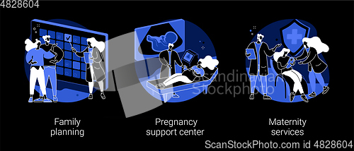 Image of Pregnancy and birth support abstract concept vector illustrations.