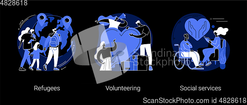 Image of Help people abstract concept vector illustrations.