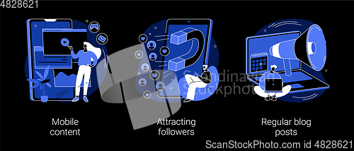 Image of Content marketing service abstract concept vector illustrations.