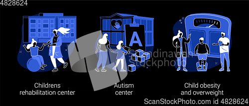 Image of Children healthcare service abstract concept vector illustrations.