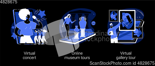 Image of Stay home entertainment abstract concept vector illustrations.