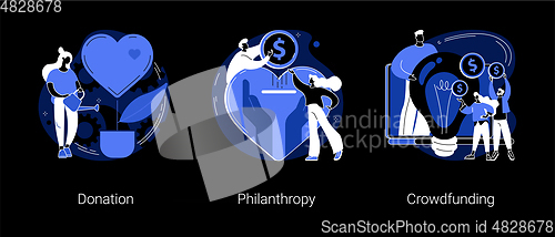 Image of Fundraising abstract concept vector illustrations.