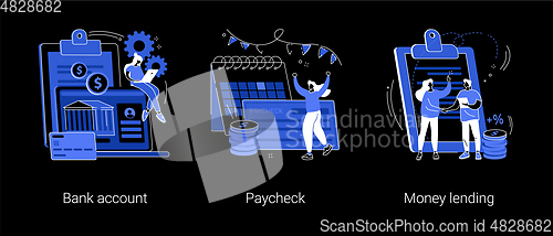 Image of Money transfer abstract concept vector illustrations.