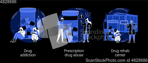 Image of Drug addiction abstract concept vector illustrations.