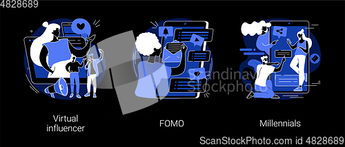 Image of Online communication abstract concept vector illustrations.