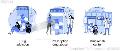 Image of Drug addiction abstract concept vector illustrations.