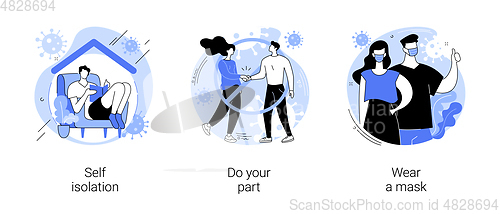 Image of Coronavirus personal protection abstract concept vector illustrations.