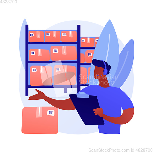 Image of Warehouse voice tasking abstract concept vector illustration.