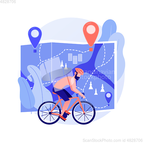 Image of Bike paths network abstract concept vector illustration.