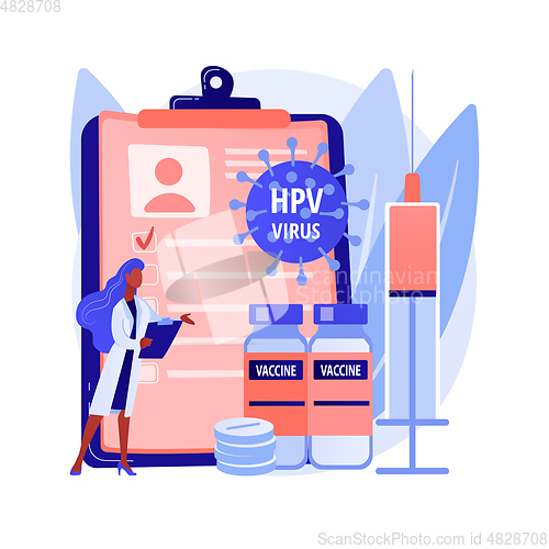 Image of Human papillomavirus treatment abstract concept vector illustration.