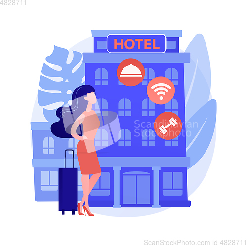 Image of Motel service abstract concept vector illustration.