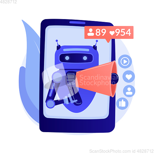 Image of Artificial intelligence in social media abstract concept vector illustration.