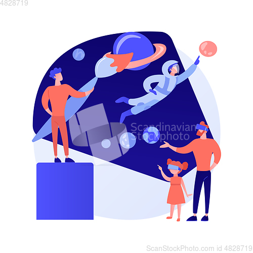 Image of Virtual world development abstract concept vector illustration.