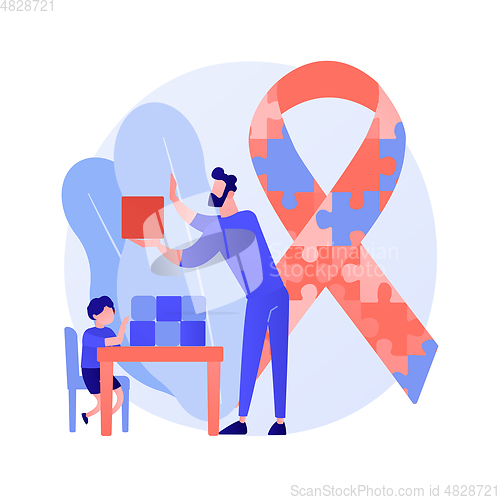 Image of Autism treatment abstract concept vector illustration.