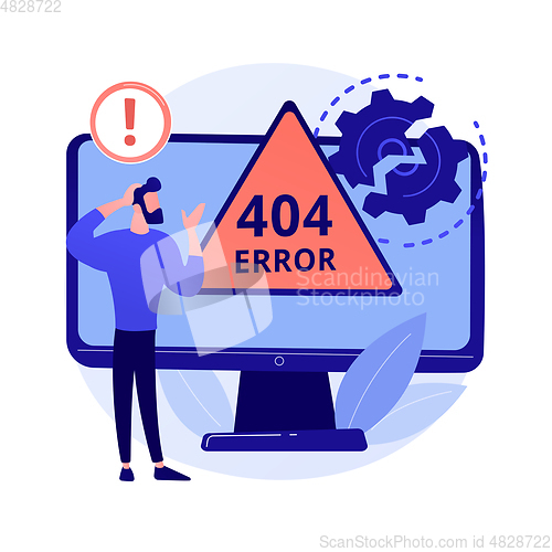 Image of 404 error abstract concept vector illustration.