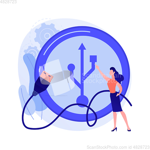 Image of USB connection abstract concept vector illustration.