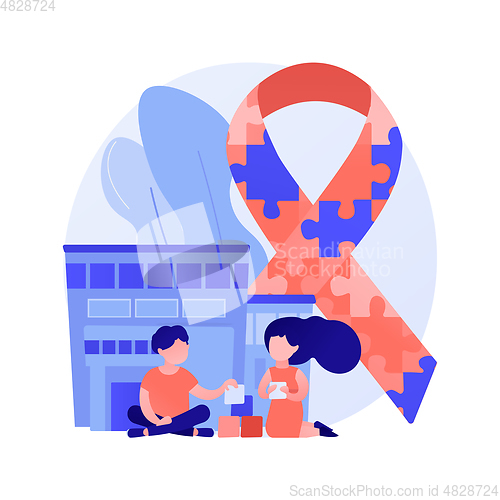 Image of Autism center abstract concept vector illustration.