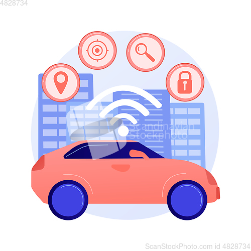 Image of Autonomous car abstract concept vector illustration.