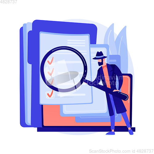 Image of Private investigation abstract concept vector illustration.