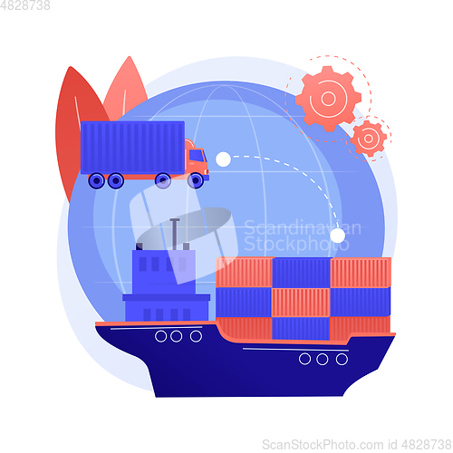 Image of Container transportation abstract concept vector illustration.