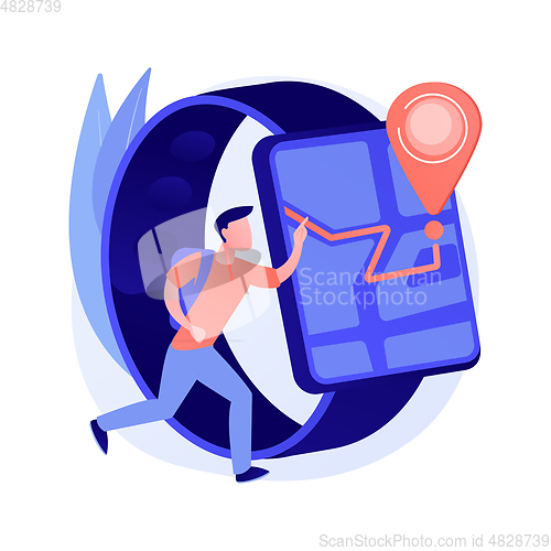 Image of GPS kids tracker watches abstract concept vector illustration.