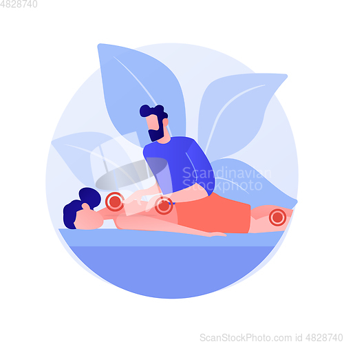 Image of Professional massage therapy abstract concept vector illustration.