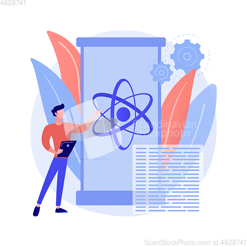 Image of Quantum computing abstract concept vector illustration.