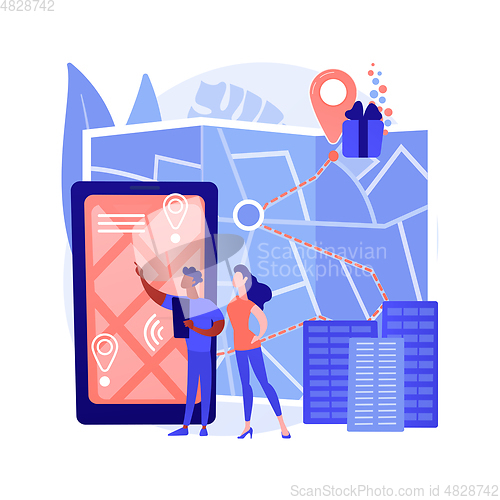 Image of Interactive city quest abstract concept vector illustration.