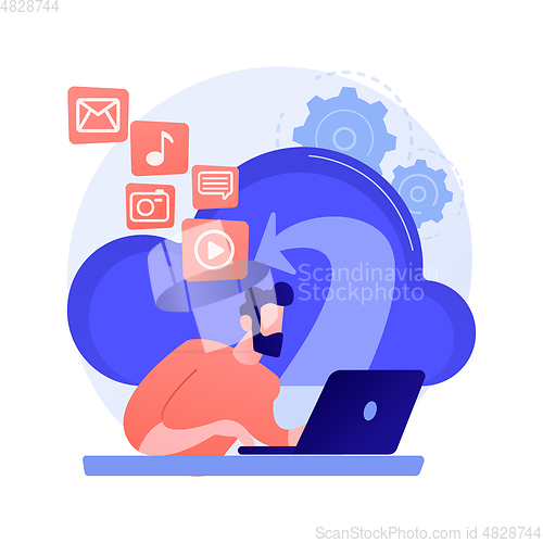 Image of Cloud based engine abstract concept vector illustration.