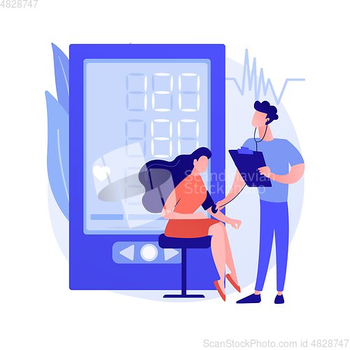 Image of Blood pressure screening abstract concept vector illustration.