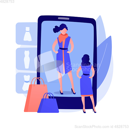 Image of Virtual fitting room abstract concept vector illustration.