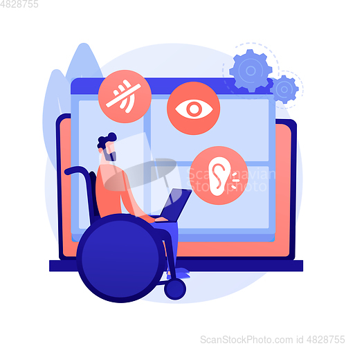 Image of Web accessibility program abstract concept vector illustration.