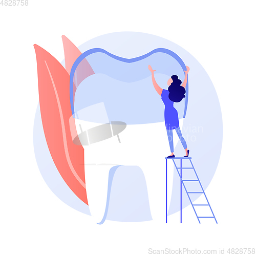 Image of Teeth wear silicone trainer abstract concept vector illustration.