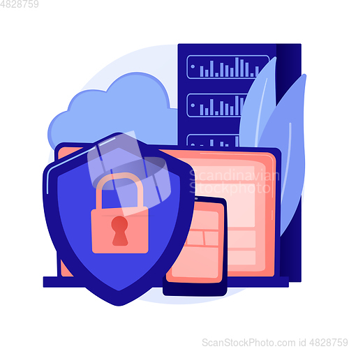 Image of Database protection vector concept metaphor