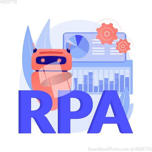 Image of Robotic process automation abstract concept vector illustration.