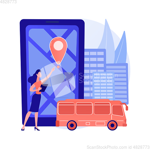 Image of School bus tracking system abstract concept vector illustration.