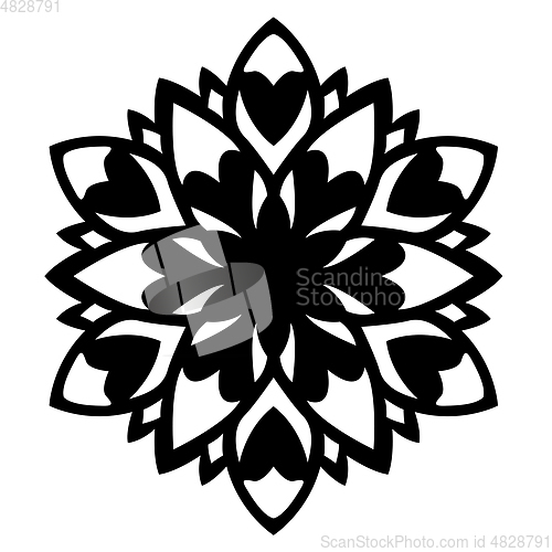 Image of Silhouette of snowflakes icons on white background