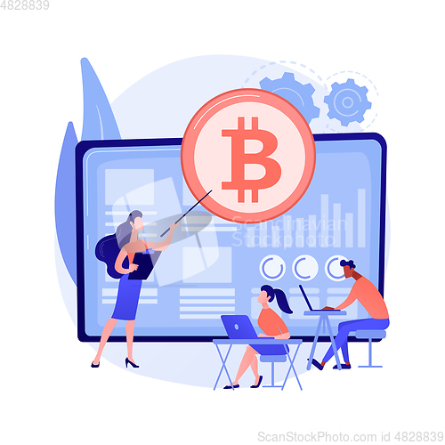 Image of Cryptocurrency trading courses abstract concept vector illustration.