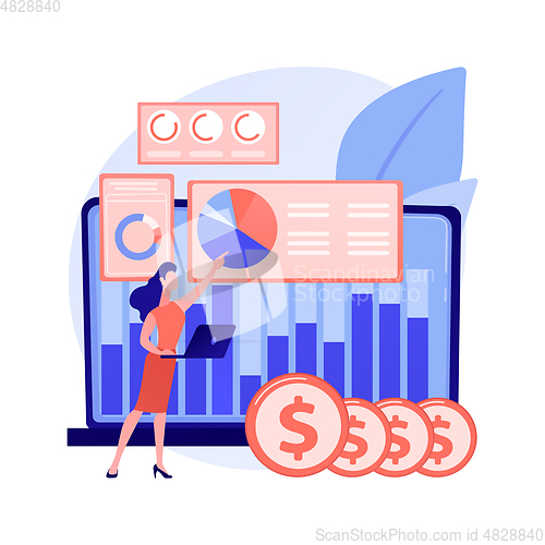 Image of Financial data management abstract concept vector illustration.